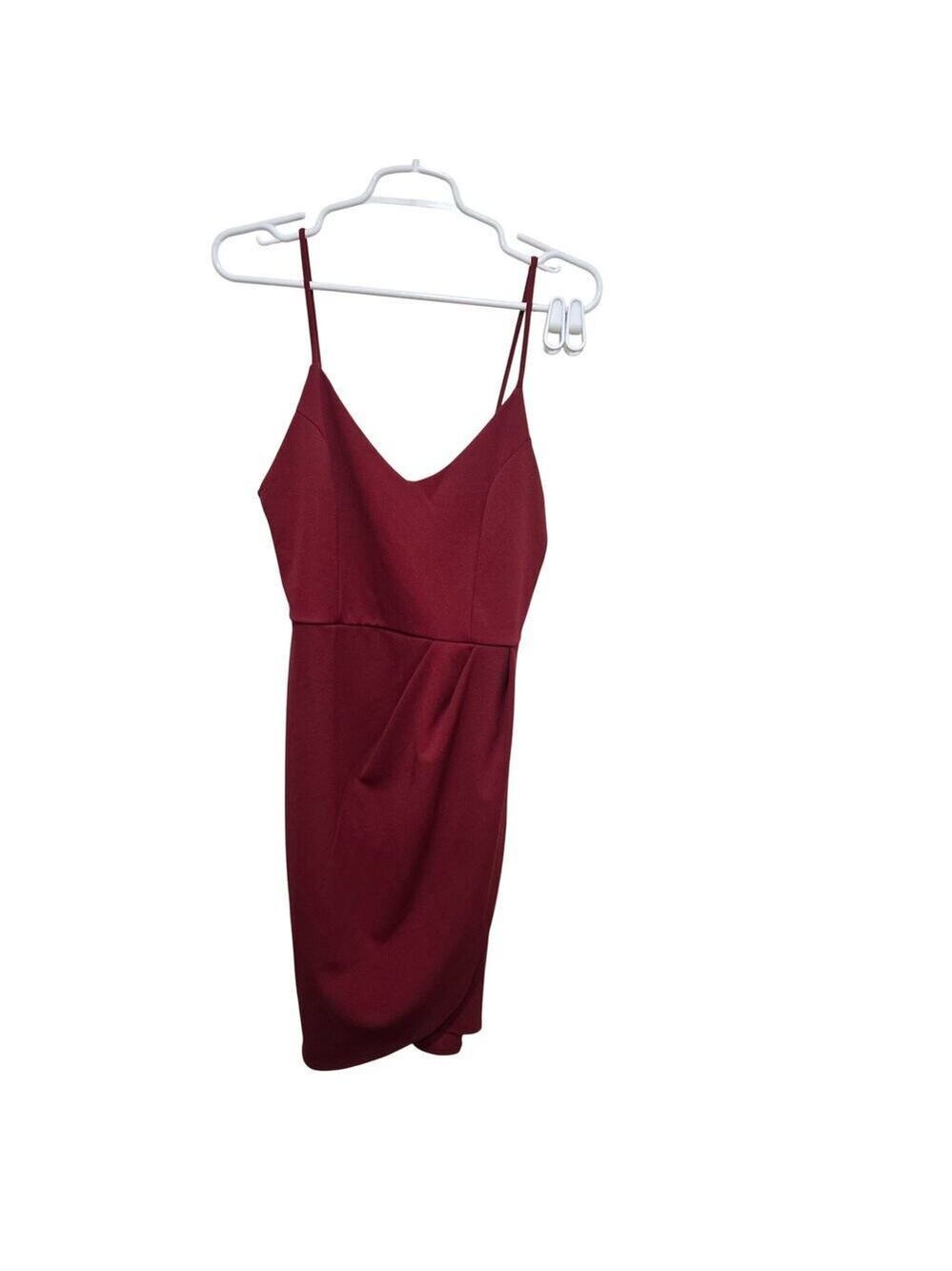 Lulu’s Red Ruched Bodycon Spaghetti Strap Cocktail Dress Large